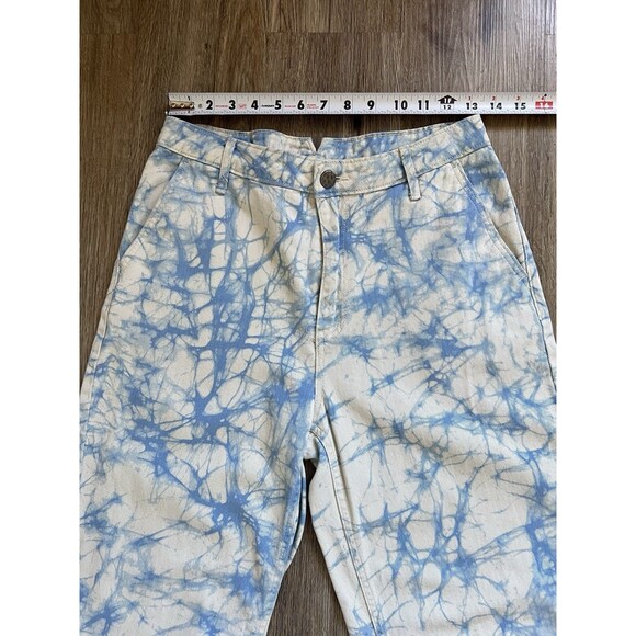 Rachel Comey x Target High Rise Crop Jeans Size 6 Blue Tie Dye Marbled Denim - Picture 10 of 14